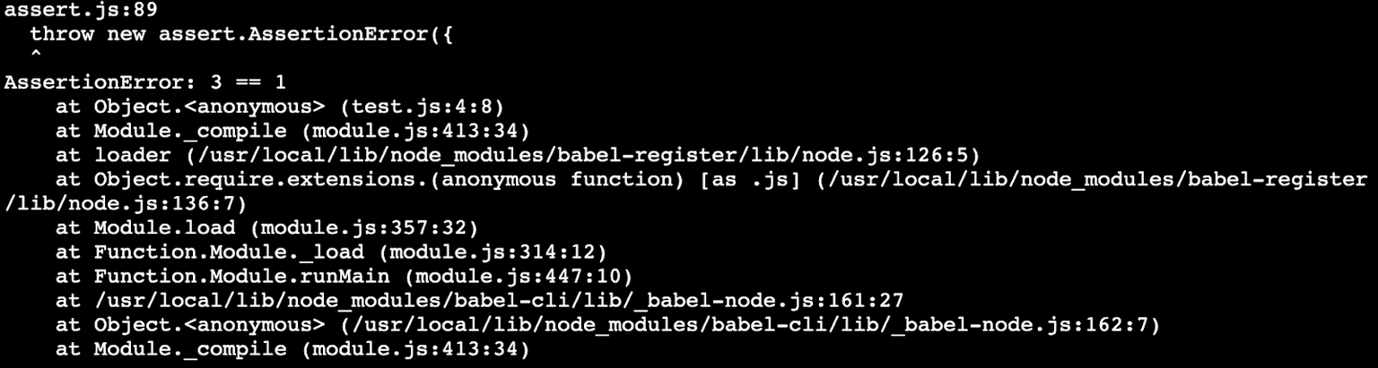 Упавший тест